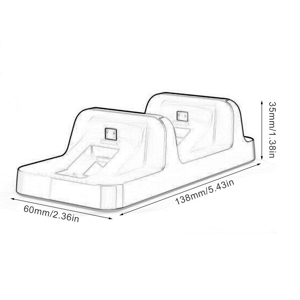 Praktisk dobbelt USB-opladningsstation til PS4-controller Sort Praktisk dobbelt USB-opladningsstation til PS4-controller Sort